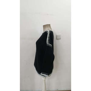 Blusa de Punto de Manga Larga con Cuello Barco para Mujer de Jane, Suéter Holgado de Color Sólido para Uso Diario Informal - Product Image 3