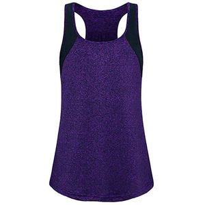 Camisetas sin mangas de entrenamiento de gimnasio transpirables antiretráctiles de secado rápido para mujer personalizadas Logotipo estampado frontal para deportes Yoga Fitness para niñas - Product Image 3