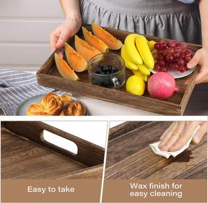 Bandeja Decorativa de Madera Ecológica Hecha a Mano para Hogares y Hoteles Indios, Eleva el Ambiente, Apta para Lavavajillas - Product Image 5