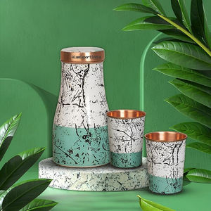 Best Selling Product Pure Copper <b>Water</b> Bottle Bedroom Bottle Jar <b>Carafe</b> Bedside Decoration Bottle Custom Design Printed - Product Image 1