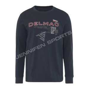 Camiseta de Hombre de Manga Larga, Talla Grande, 100% Algodón, 240 g/m², Transpirable, Ligera, de Secado Rápido, con Logotipo Personalizado, Venta al Por Mayor - Product Image 1