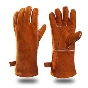 Meilleurs gants de soudage personnalisés en cuir Soudeur à manchette longue Gants de soudage antistatiques en cuir de mouton Protection des mains en cuir - Product Image 3