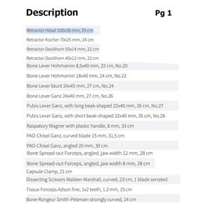 <b>Dogmatic</b> International Periacetabular Osteotomy Steel Manual Orthopedic Instruments Set CE Certified Class I Model DM2254 for - Product Image 5