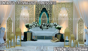 Paredes de velas de Metal gloriosas para decoración de boda Soportes de velas de boda brillantes Decoración de escenario La mejor decoración de paredes de velas para eventos de boda - Product Image 5