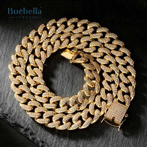Hombres 925 Plata 14K Chapado en oro 14mm Moissanite Diamond Iced Cuban Link Collar Regalo de los hombres - Product Image 2