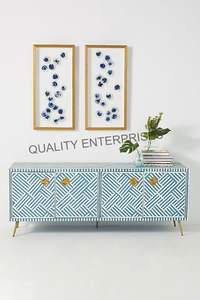 Cómoda Moderna de Alta Calidad Hecha a Mano con Incrustaciones de Hueso Ecológicas, Mueble de Salón, Cómoda, India - Product Image 4