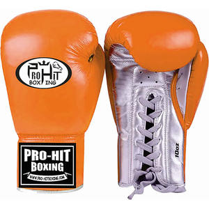 Training Wear Hot Selling Custom Logo Multicolour Durable PU Construction Intense Training Competition <b>Lace</b>-up Boxing <b>Gloves</b> - Product Image 1