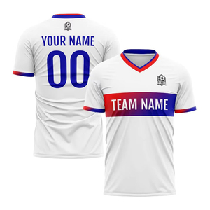 Conjunto de uniforme de fútbol personalizado de poliéster de alta calidad, secado rápido, transpirable, con impresión por sublimación para clubes de equipos de temporada de verano - Product Image 4
