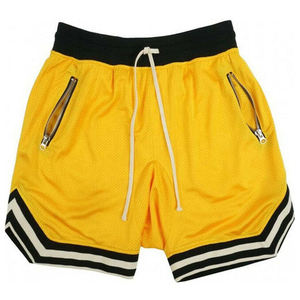 กางเกงตาข่ายขาสั้นสำหรับผู้ชาย,มีกระเป๋าซิปเย็บริมชายหาดลำลองปรับแต่งได้ตามต้องการ - Product Image 3