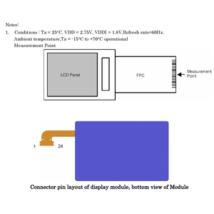 Ls024j3lx01 2.4 inch Transflective TFT LCD Bảng điều chỉnh 320x480 ánh sáng mặt trời có thể đọc được LCD hiển thị với 24 pins FPC LCD module - Product Image 4