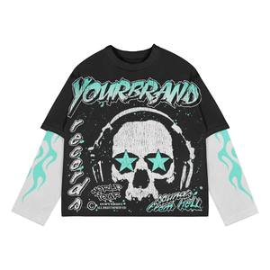 <b>Long</b> Sleeve T Shirts Unisex Crewneck Double Layer <b>Long</b> Sleeve T Shirts <b>Men</b> Custom Blank Double Layer Sleeve T-Shirt for <b>Men</b> - Product Image 5