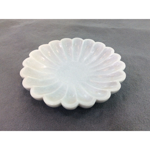 Frutero de mármol blanco moderno con superficie pulida, diseño tallado, no tóxico para Villa, accesorio decorativo para fiestas - Product Image 5