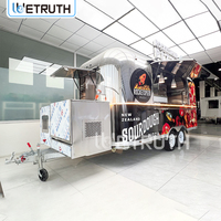Wetruth Remorque de restauration commerciale, stand de concession, chariot mobile pour café, glaces, hot-dogs, bonbons, cuisine mobile entièrement équipée