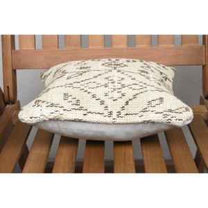 Luxe Vintage 18x18 Beige Kilim Patchwork Laine Oreiller 12x12 Pouces Rustique Imprimé Floral Coussin Literie Sol Tissé Antidérapant - Product Image 5