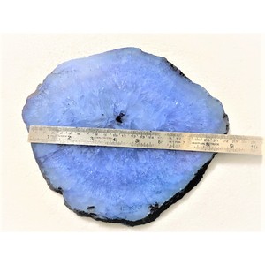 Agate violette 7-9 pouces, bord naturel, plateau en pierre de cristal pour le service - Product Image 1
