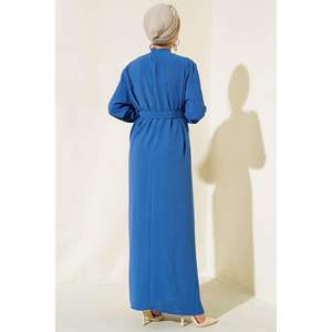 Robe plissée ceinturée Indigo - Product Image 3