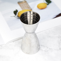 Jigger double 30/45 ml en acier inoxydable 304, poli miroir intérieur/extérieur, sans soudure, avec graduations gravées, pour bar et cocktails