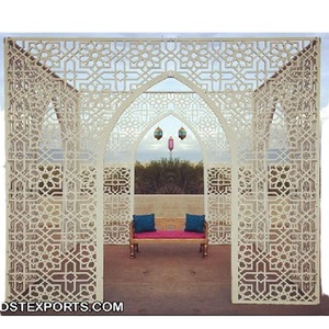 Mandap Marroquí para Bodas Indias al Aire Libre, Tradicional, Vintage, de Fibra de Vidrio, Cortado con Láser, Ligero, Tamaño Personalizado, Decoración para Bodas - Product Image 1