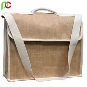 High Quality Custom Size <b>Canvas</b> Briefcase Durable Zipper File Folder <b>Bag</b> with Hand Handle Promotional Jute File Carrier - Product Image 2