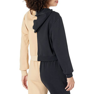 Women's Soft Cotton <b>Fleece</b> Hooded Sweatshirt Wholesale Custom Printed Woven Front Logo Plain <b>Brown</b> Pullover Autumn Winter - Product Image 5