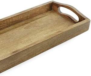 ถาดไม้สำหรับเสิร์ฟแบบชนบท (ชุด2ชิ้น) ถาดทำรังมะม่วงทรงสี่เหลี่ยมแบบดั้งเดิมทำด้วยมือในอินเดีย - Product Image 6
