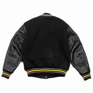 2025 Latest Design Winter Varsity Letterman Fleece Jacket with Zipper Breathable Cotton Filled <b>Cow</b> Skin for Men - Product Image 4