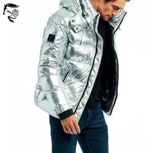 Vêtements d'extérieur chauds bouffants d'hiver noirs avec logo personnalisé pour hommes veste à bulles d'extérieur pour hommes veste à bulles personnalisée unisexe - Product Image 4