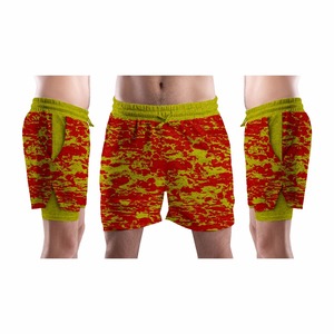 กางเกงขาสั้นลำลองผู้ชายทรงสตรีท ความยาวระดับเข่า เหมาะสำหรับฤดูร้อน เอวยางยืด แห้งเร็ว ผลิตจากผ้าสแปนเด็กซ์/โพลีเอสเตอร์ ลายพื้นเรียบ แบบซับลิเมชั่น - Product Image 5