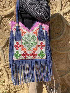 Sac à main à franges en cuir suédé de style bohème pour femmes - Product Image 3