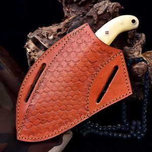 Couteau de chasse en acier fait main avec logo personnalisé pour les aventures en plein air professionnel avec étui en cuir couteau pleine soie - Product Image 4