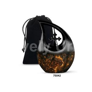 Mejor venta búho lágrima Cruz cremación urna para adultos para cenizas humanas hermoso recuerdo urna funeraria con bolsa de terciopelo gratis - Product Image 3