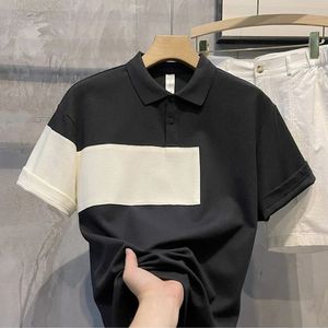 Wholesale 100% Cotton Men's Half Sleeve Pullover for Shirt Custom Anti-Wrinkle Solid Color Knitted <b>Smart</b> Casual - Product Image 2