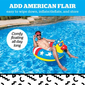 Premium Patriotic Animal <b>Inflatable</b> <b>Pool</b> Float Red White Blue Swim Ring <b>for</b> Adults <b>Pool</b> Beach Lake Summer Party Water Toy - Product Image 4