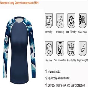 2024 Custom Women's Long Sleeve <b>Rash</b> <b>Guard</b> <b>BJJ</b> Athletic Compression Tops Latest Design-Add Your Own Style! - Product Image 4