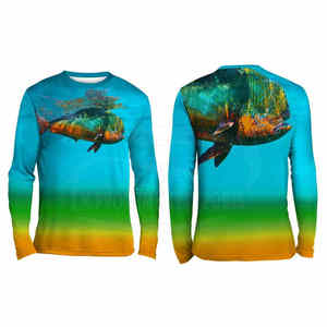 Camisa de Pesca de Manga Larga con Logotipo Personalizado, Protección Solar UPF 50, Antibacteriana, Secado Rápido, Ligera, de Algodón, Camuflaje, Sublimación - Product Image 1