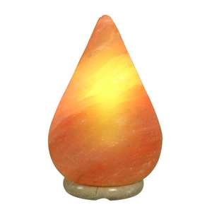 Lampe au sel de l'Himalaya directe d'usine en forme de goutte sculptée sur des matériaux organiques paquet complet avec cordon électrique et ampoule - Product Image 2