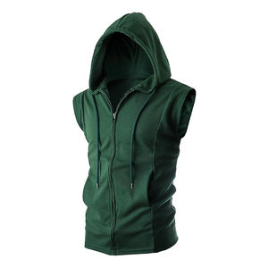 New Fashion High Quality Custom Logo Design Gym Stringer Tank Sleeveless Hoodies - Product Image 4