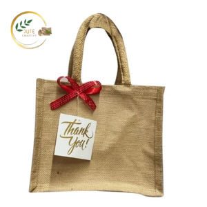 Bolsas de regalo de yute ecológicas de alta calidad con asas fuertes, tamaño personalizable y color, uso promocional, precios bajos al por mayor - Product Image 2