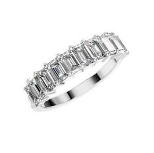 Anillo de Compromiso y Matrimonio de Media Eternidad con Moissanita Platino 950 Premium, Diseño de Joyería Fina, Brillante y Atemporal - Product Image 1