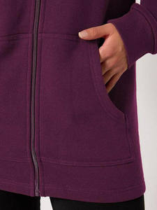 Wholesale Custom Logo <b>Red</b> <b>Women's</b> Oversized Longline Zip Through <b>Hoodie</b> Anti-Wrinkle And Breathable Blank Hoodies For <b>Women</b> - Product Image 5