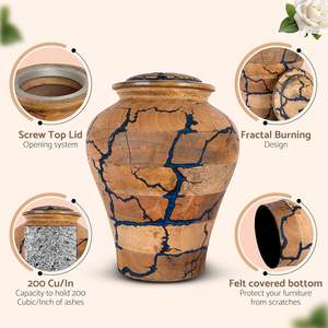 โกศใส่ขี้เถ้ากระดูกมนุษย์สำหรับผู้ชายหรือผู้หญิงทำจากไม้สำหรับผู้ใหญ่ทำด้วยมือไม้ที่ระลึกสำหรับผู้ใหญ่โลงไม้สำหรับผู้ชายผู้หญิง - Product Image 2