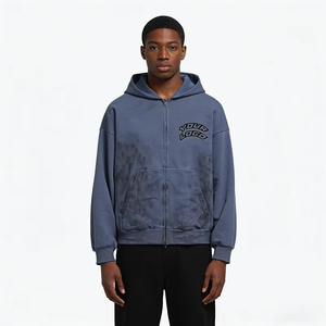 Custom Men's Men Logo Distressed Oversized <b>Zip</b> <b>up</b> <b>Vintage</b> Streetwear Casual Comfortable Long Sleeve Loose Fit <b>Hoodie</b> - Product Image 5