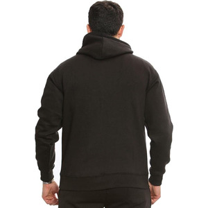 เสื้อฮู้ดผ้าฝ้ายเฮฟวี่เวทสองชั้นและไหล่ตกสไตล์พิมพ์แบบสวมหัว - Product Image 4