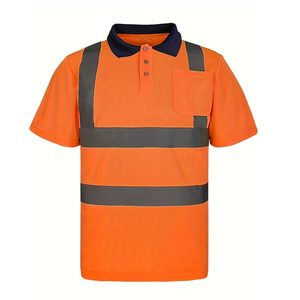 Polos Personalizados con Franjas Reflectantes, Polos de Alta Visibilidad de Dos Tonos para Hombre, Camisetas de Manga Larga con Logotipo Personalizado, Camiseta Polo Transpirable - Product Image 1