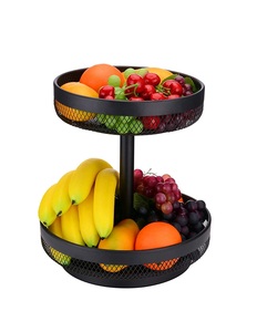 Corbeille à fruits en métal de couleur personnalisée noire de luxe, dessus de table fait à la main, corbeille à fruits en métal de haute qualité - Product Image 1