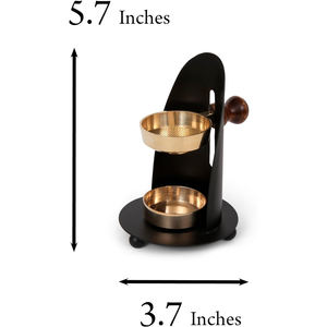 Brûleur d'encens réglable en laiton à vente rapide avec support en fer et manche en bois brûleur à charbon de bois brûleur d'encens réglable en hauteur - Product Image 5