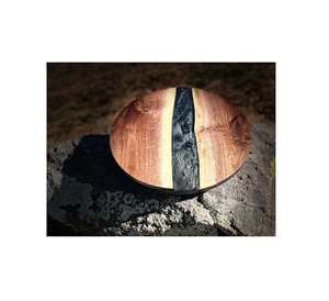 Plateau tournant en bois et résine Lazy Susan Best designer Planche à fromage en bois et résine époxy Accessoires de cuisine rotatifs - Product Image 2