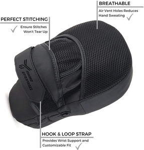 Mitaines d'entraînement de boxe en cuir de vachette de haute qualité d'usine OEM Offres Spéciales coussinets de cible Arts martiaux et gants de boxe - Product Image 5