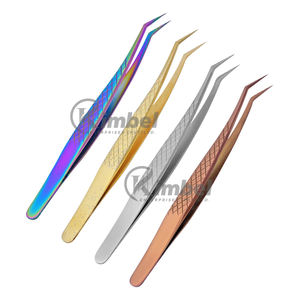 Pinces à cils violettes en acier inoxydable, droites et courbées, pointues – Fourniture directe usine - Product Image 5