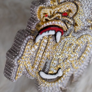 2.00 Ct Iced Out Lion Head Medallion Pendant - King of the Jungle Bling, CZ Hip Hop Collier pour homme - Product Image 3